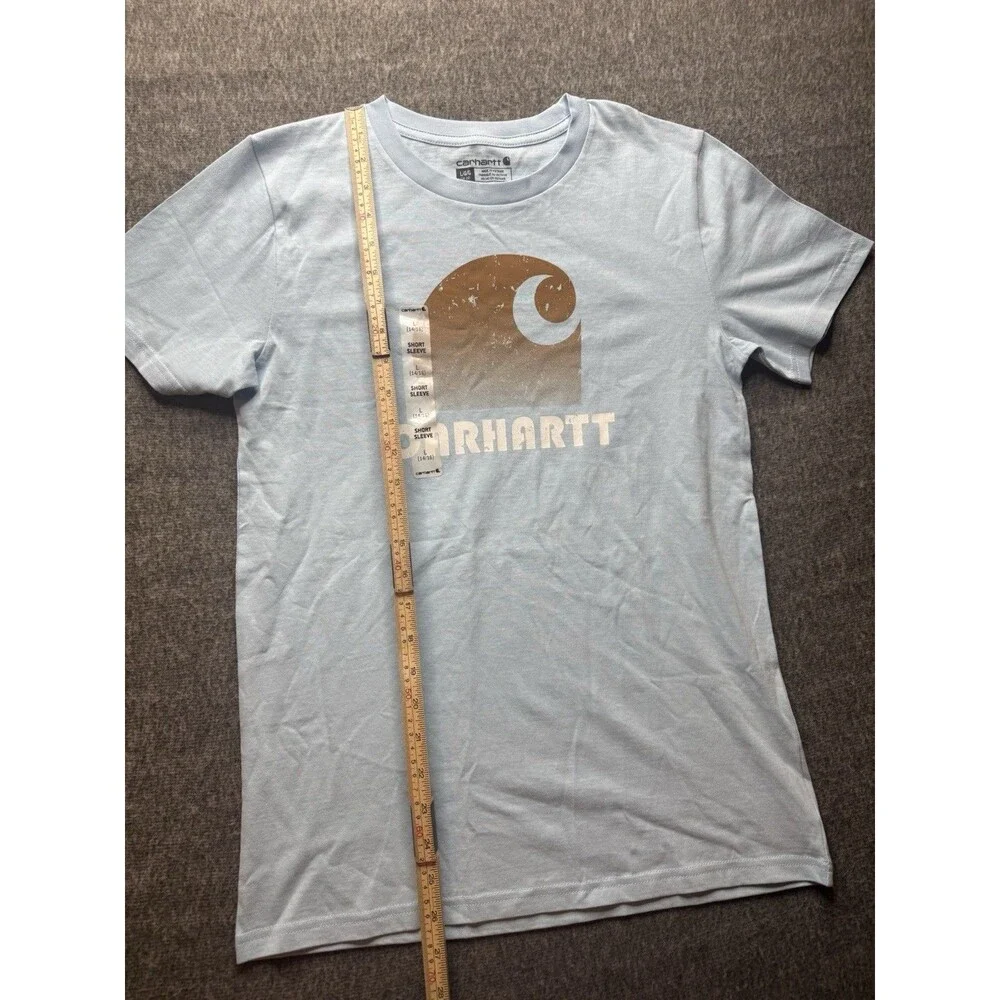 Carhartt Big Kids Blue Rugged Workwear Tee Shirt Basic T-shirt Size L 14-16